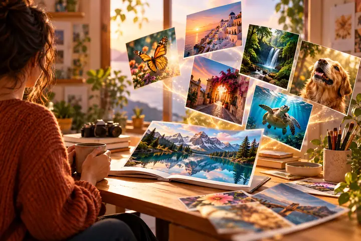 Playful polished product scene with expressive color and soft shadows